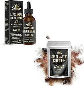 Liquid Liposomal Fulvic Humic Acid Supplement & 5000MG Shilajit Koffie voor Focus, Energie