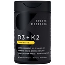 Sportonderzoek Vegan Vitamin D3 + K2 Supplement met biologische kokosolie - 5000iu Vitamine D met 100mcg Mk7 Vitamine K - Ondersteunt Calcium voor sterkere botten & Immune Health - 30 Softgels voor volwassenen