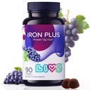 LIVS Iron Supplement for Women & Men with Vitamin C, A, B3, B5, B6, B12, Biotin, Zink & Folate 