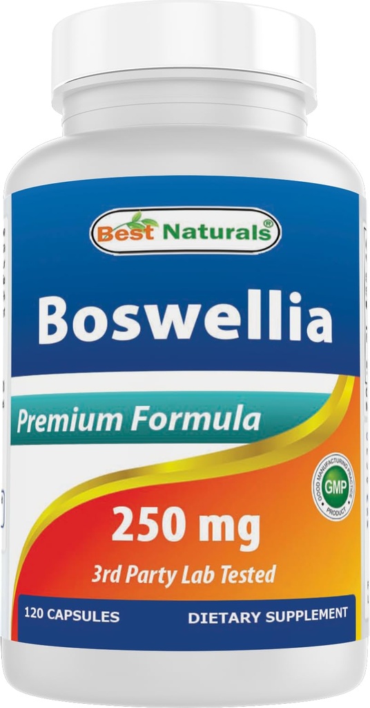 Best Naturals Boswellia Serrata Joint Health 250 mg 120 Capsules - Standardisé à 65% Acide boswellique (120 Nombre (paquet de 1))