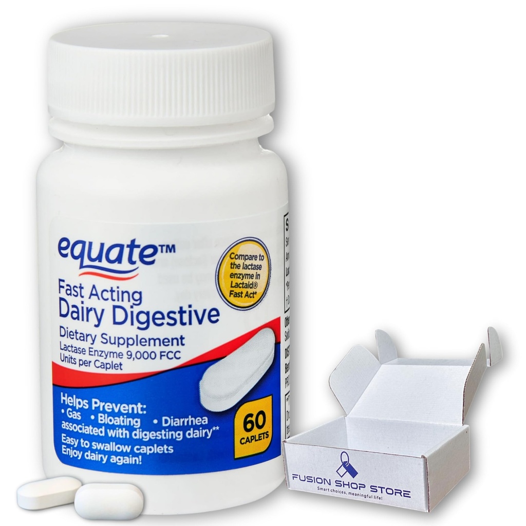 Lactase Fast Acting- Dairy Digestief supplement, 60 caplets (verpakking van 1)