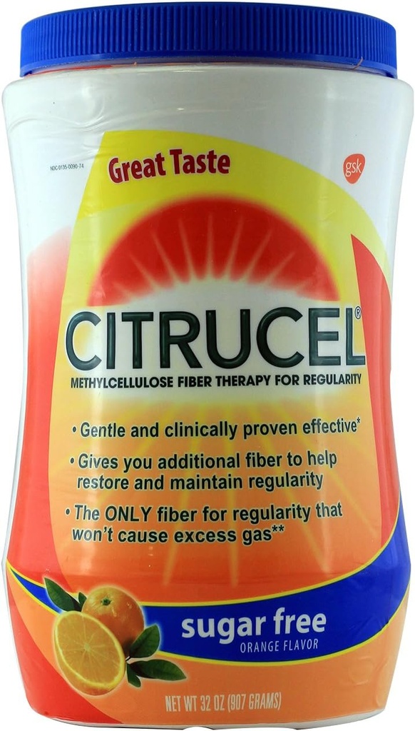 Citrucel Methylcellulose Fiber Therapie voor Regularity Orange Flavor 32oz