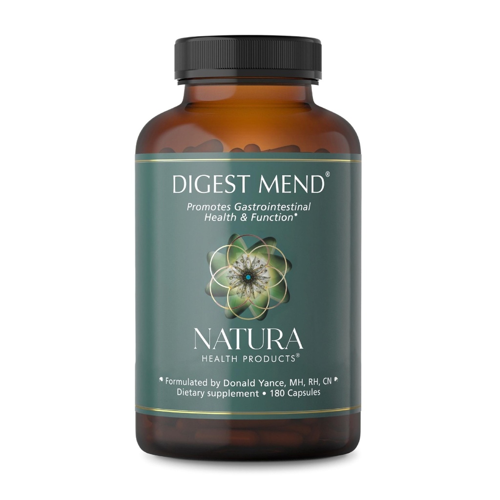 Natura Health Products Digest Mend Supplement - Stimuleert gezonde maag microboime* - Met Deglycyrrizinated Licorice (DGL), Aloë Vera, Marshmallow, Mastic Gum, & Kamille (180 Capsules)
