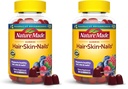 Nature made Hair Skin and Nails with Biotin 2500 mcg, Dieetsupplement voor gezond haar, huid & Nails Ondersteuning, 90 Gummies, 45 Day Supply (pack van 2)