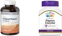 American Health Papaya Digestive Enzyme Chewable Tablets 600 Count and 21st Century Tropical Papaya Enzyme Chewable Tablets 100 Count Bundle