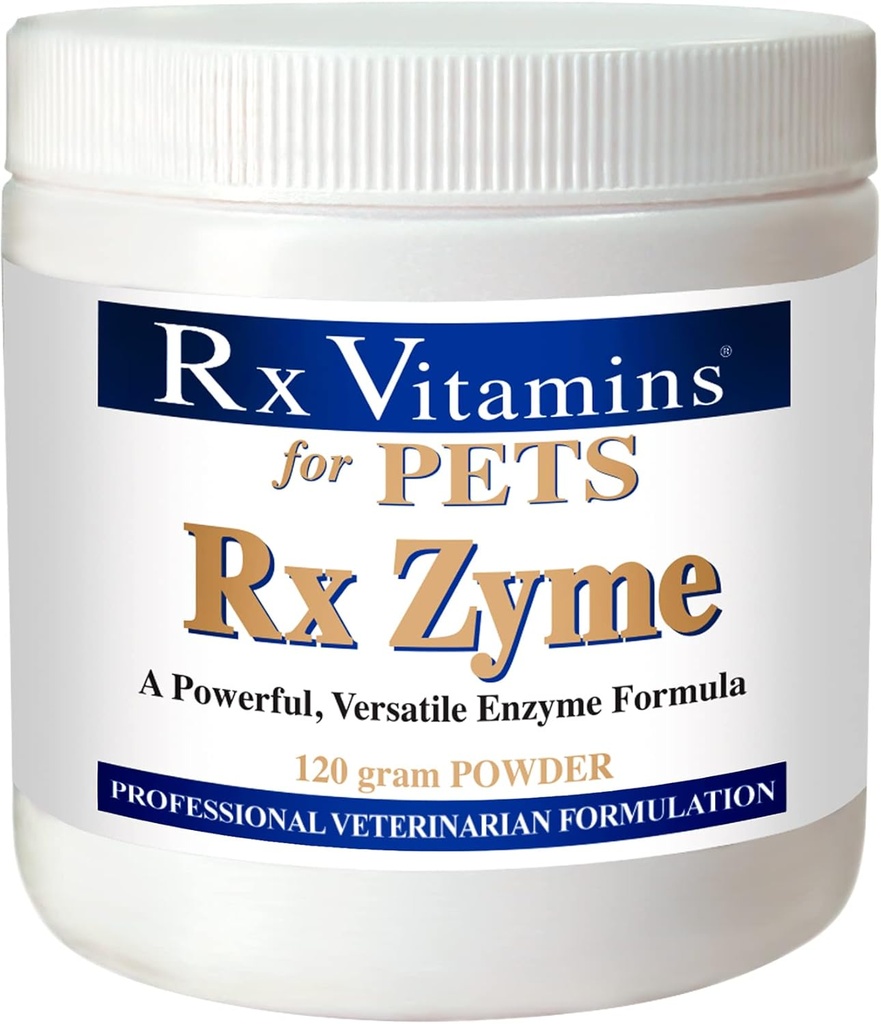 Rx Vitaminen voor Huisdieren Rx Zyme voor Honden & Katten - Hulp Gastrointestinale Ongemak - Toevoegen aan Voedsel - 120g Poeder