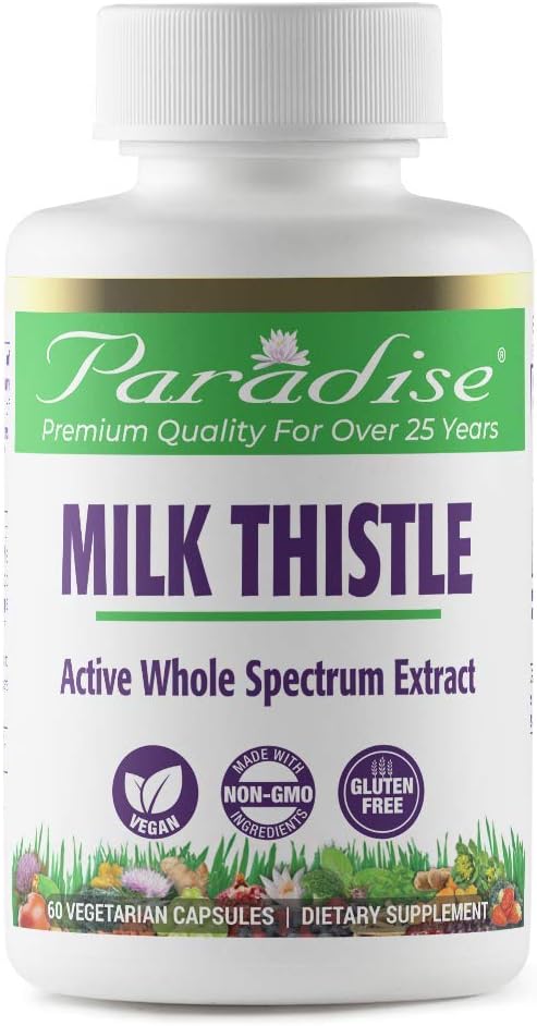 Paradijs Kruiden Melkdistel 75:1 80% Vegetarische Capsules, 60 Tellen