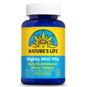 Nature's Life Mighty Mini Vite - Multivitamine quotidienne pour les femmes et les hommes - Complexe Vitamine D et B - Immunity and Energy Metabolism Support - Lab Verified - 120 Serviettes, 240 Micro Comprimés