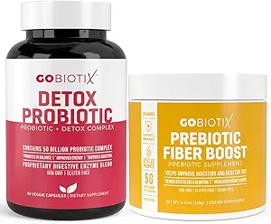 GOBIOTIX Detox & Fiber Supplement Bundle - Prebiotic Fiber Powder & Detox Support - Bevordert spijsverterings-, darmreiniging en regelmaat - Keto, Vegan, Glutenvrij