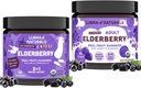 Llama Naturals Real Fruit Sambucus Vlierbes Gummy's voor kinderen & volwassenen Geen toegevoegde suiker Cane, Veganistisch, Biologische Immune Ondersteuning 