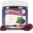 Zuiver het leven Suikervrije vlierbessen Gummies met vitamine C & zink voor volwassenen en kinderen, Immuun Ondersteuning Supplement voor de ademhalingsgezondheid, Sambucus Vlierbessen Antioxidant Gummies - Vegan, 90 Tel.