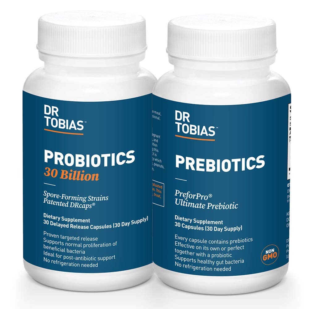 Dr. Tobias Probiotica 30 Miljard & Prebiotica ondersteunen spijsvertering & Gut Health