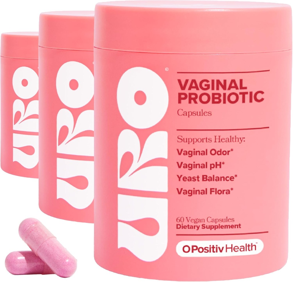 O Positiv URO Vaginale Probiotica voor vrouwen pH-balans met prebiotica & Lactobacillus Probiotische Blend - Vaginaal Health Supplement - Bevorderen gezonde vaginale Odor & Vaginale Flora, 60 Tel (pakket van 3)