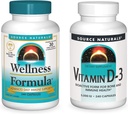 Source Naturals Wellness Formula et 5000 iu Vitamine D-3, 240 Capsules dans chaque bouteille