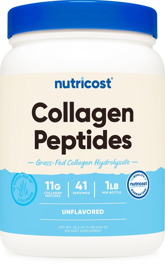 Nutricost Collageen Peptides Powder 1LB (454 G) - Gras Fed Bovine Collagen Hydrolysaat (Unflavored)