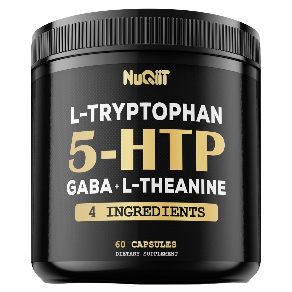 5 HTP 200mg GABA 500mg L-Theanine 200mg L-Tryptofaan 100mg Supplement - Ondersteuning van hersenen, Circulatie Gezondheid, Concentratie & Rest Well - 60 capsules voor 1 maand - 4in1 Premium Blend