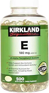 Kirkland Signature Vitamin E 180mg, 500 Softgels (2 Pack)