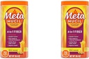 Metamucil Fiber, 4-in-1 Psyllium Fiber Supplement Powder with Real Sugar, Orange Smooth Flavored Drink, 72 Serves (Packaging May Vary), Coarse Texture, 1.9 Pound (Pack of 2)