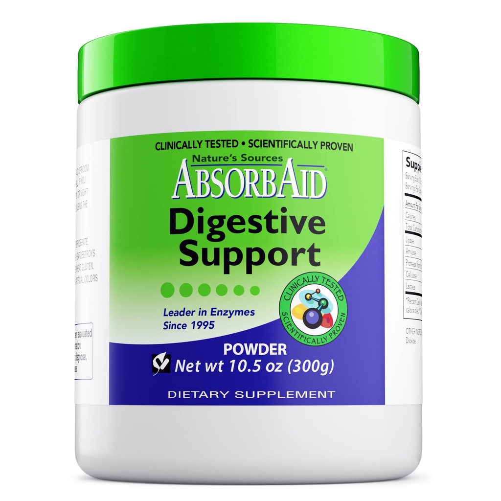 AbsorbAid Decompensative Enzymes 300 Gram, bewezen om de Vital Nutriënt Absorptie met 71% te verhogen