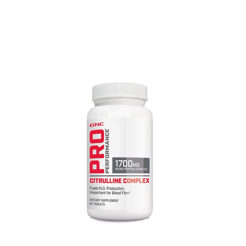 GNC Pro Performance Citrulline Complex 1700mg, 60 Tablets, Brandstof Nitric Oxide Productie voor gezonde bloedstroom