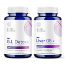 Biocidine G.I. Detox+ Gentle Binder & Liver GB+ Gallblader Lever Ondersteuning - Help Toxine Verwijdering & vetdigestie te optimaliseren - Actieve Charcoal, Zeoliet, TUCCA & Bitter Herbs (2 producten)