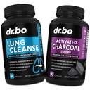 Lung Cleanse & Aactived Charcoal Capsules - Respiratory Supplements & Organic Coconut Charcoal Pills for Maaggas and Bloating Support - Herbal Detox for Longs, Bronchial Health & Gut