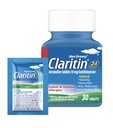 Claritin Allergie Médicament pour adultes, 24 heures non somnolente Loratadine 10mg pilules, antihistaminique, 30 comprimés + 1ct de soulagement
