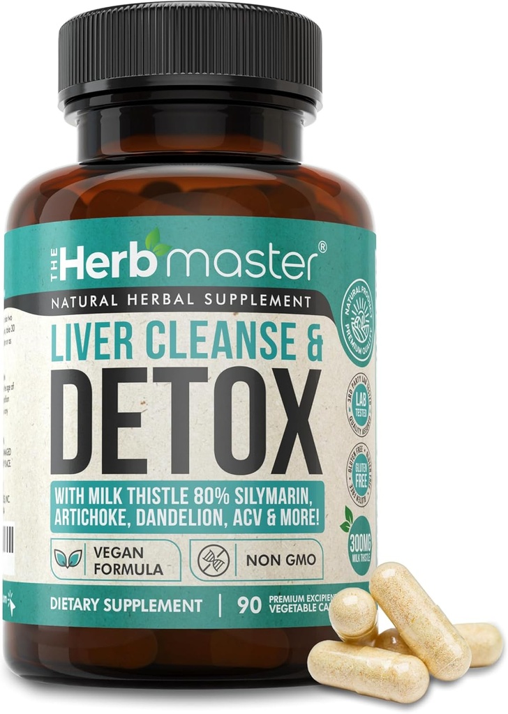 Nora Ross Herbmaster Lever Reiniging Detox & Reparatie 27-in-1 Herbal Lever Ondersteuning Supplement voor mannen & vrouwen 