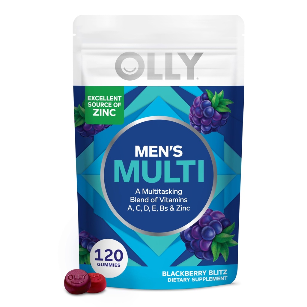 Gummy multivitamine pour hommes, soutien immunitaire, vitamines A, C, D, E, B, Lycopène, zinc, BlackBerry, approvisionnement de 60 jours - 120 Comte