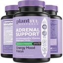 Support adrénal et supplément de gestion de cortisol │Ultra Adaptogènes haute pureté, Extrait d'Ashwagandha, Rhodiola Rosea Capsules pour l'énergie naturelle, Fatigue, Mood Boost Non OGM