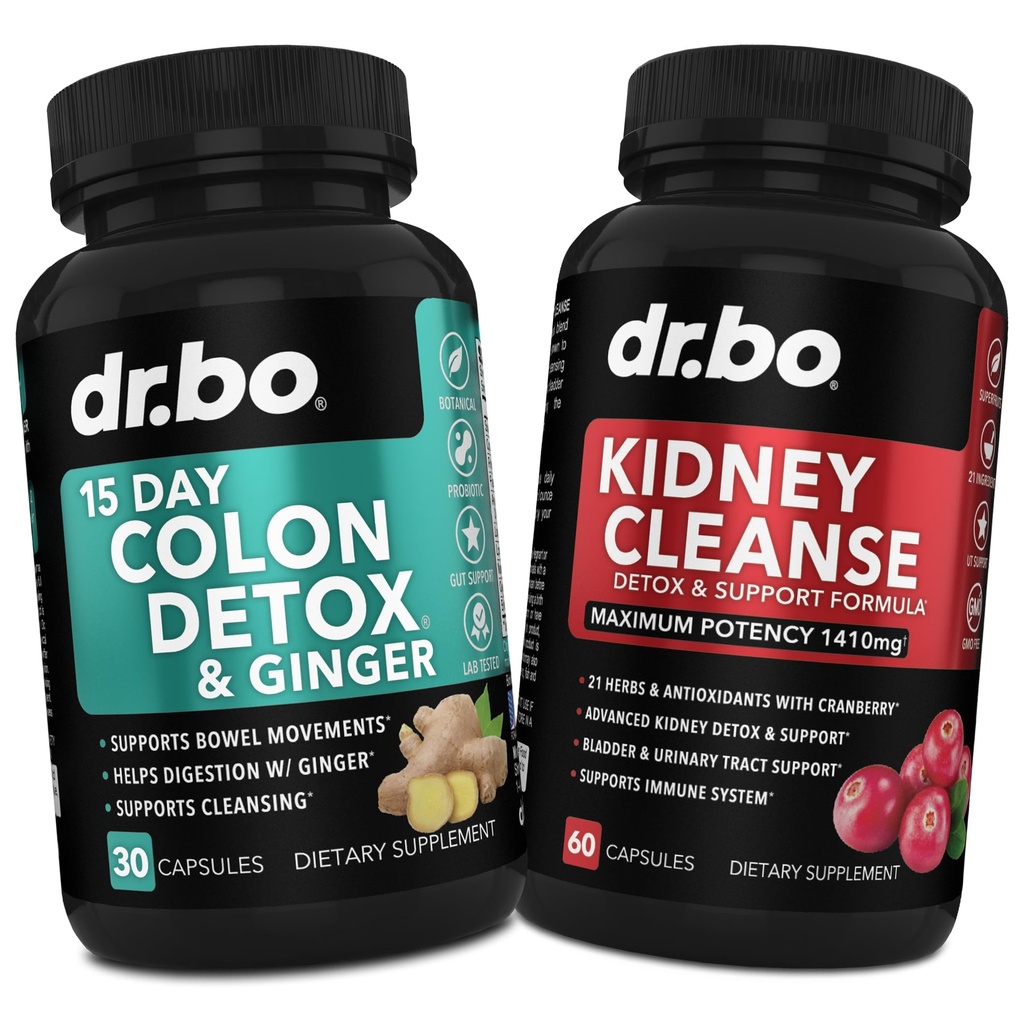 Colon Cleanser Detox & Nierreiniging - 15 dagen Colon Reinigen pillen met Gember & Nier Detox Ondersteuning Supplement Cranberry - Bowel Movement Supplements for Intestinal Mtomach Bloating Gut & Nieren