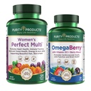 Zuiverheid Producten Vrouwen Perfect Multi + OmegaBerry Visolie Vrouwen Multi (Ondersteunt Urinaire Tract Gezondheid, Immune, Bot, Haar, Huid, Nagels + Meer) - OmegaBerry (1250mg Omega-3, Vitamine D3 + Meer)