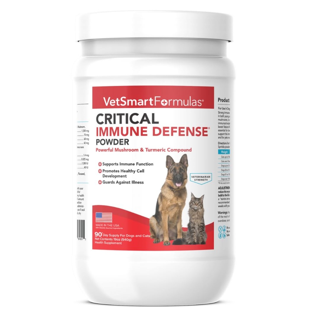 Critical Immune Defense for Dogs & Cats; Ondersteunt normale celgroei - Turkije Staart, Reishi, Shiitake en Maitake Mushroom Formula met Gepatenteerde Witte Turmeric Root Extract (Grote / 90 Dag Avg. Het aanbod)