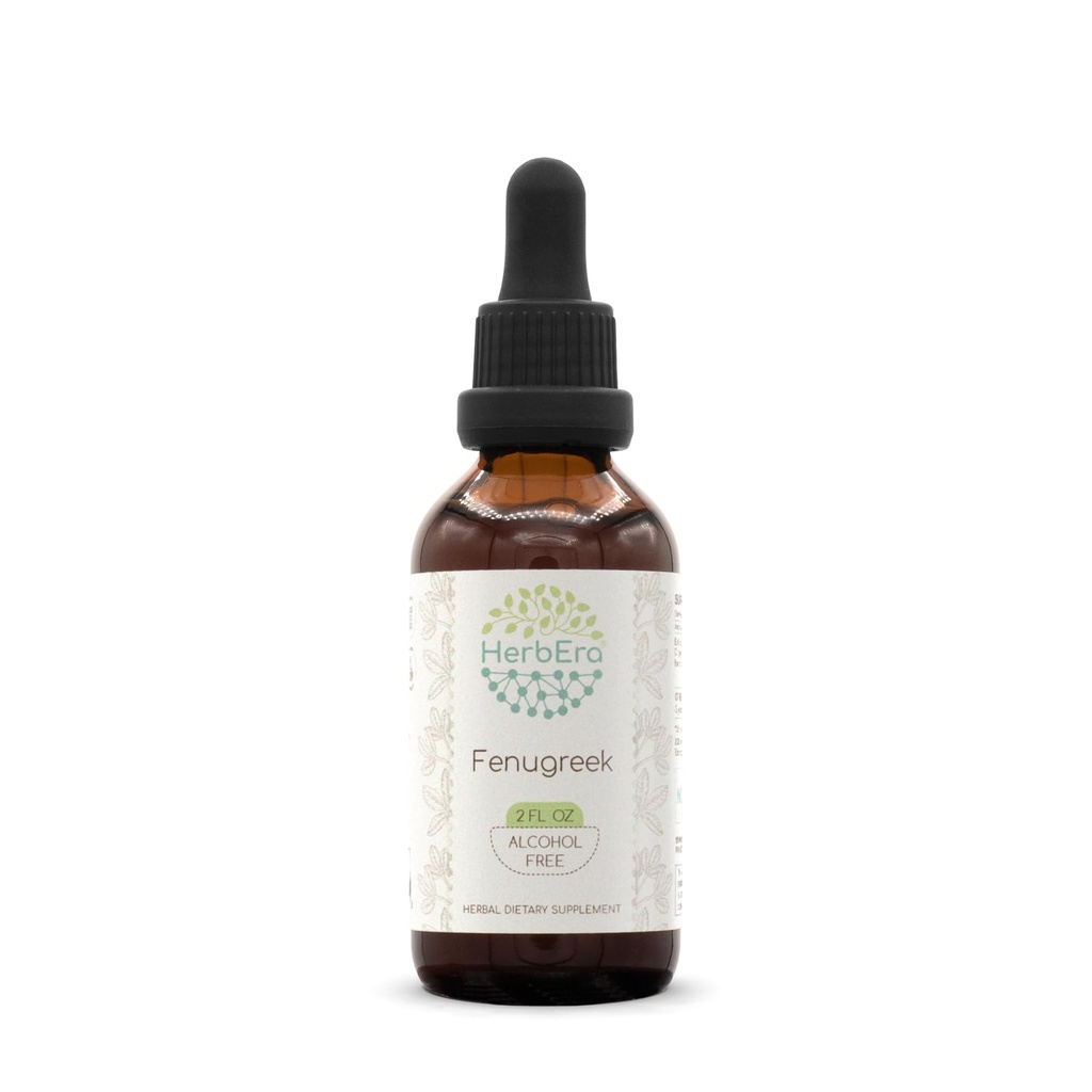 HerbEra Fenegriek B60 Alcoholvrij Kruidenextract Tinctuur, Geconcentreerde Liquid Drops Natural Fenegriek (Trigonella foenum-graecum) (2 fl oz)