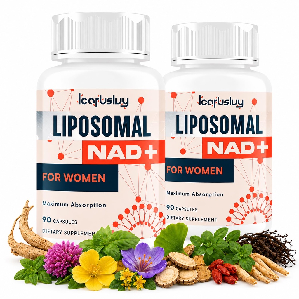 2000MG NAD+ Supplement voor vrouwen, NMN alternatief met Ashwagandha, Berberine HCL, Ginkgo Biloba & Black Cohosh, Vrouwelijke Liposomale NAD+ - voor Menopauze, Focus, Energie & Metabolisme, 180 capsules