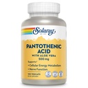 SOLARAY Pantothenic Acid 500mg - Vitamine B 5 voor Coenzyme-A Productie en Energie Metabolisme, Haar, Huid, en Nagels Ondersteuning - Veganistisch, Lab geverifieerd, 60-dagen garantie - 100 porties, 100 VegCaps