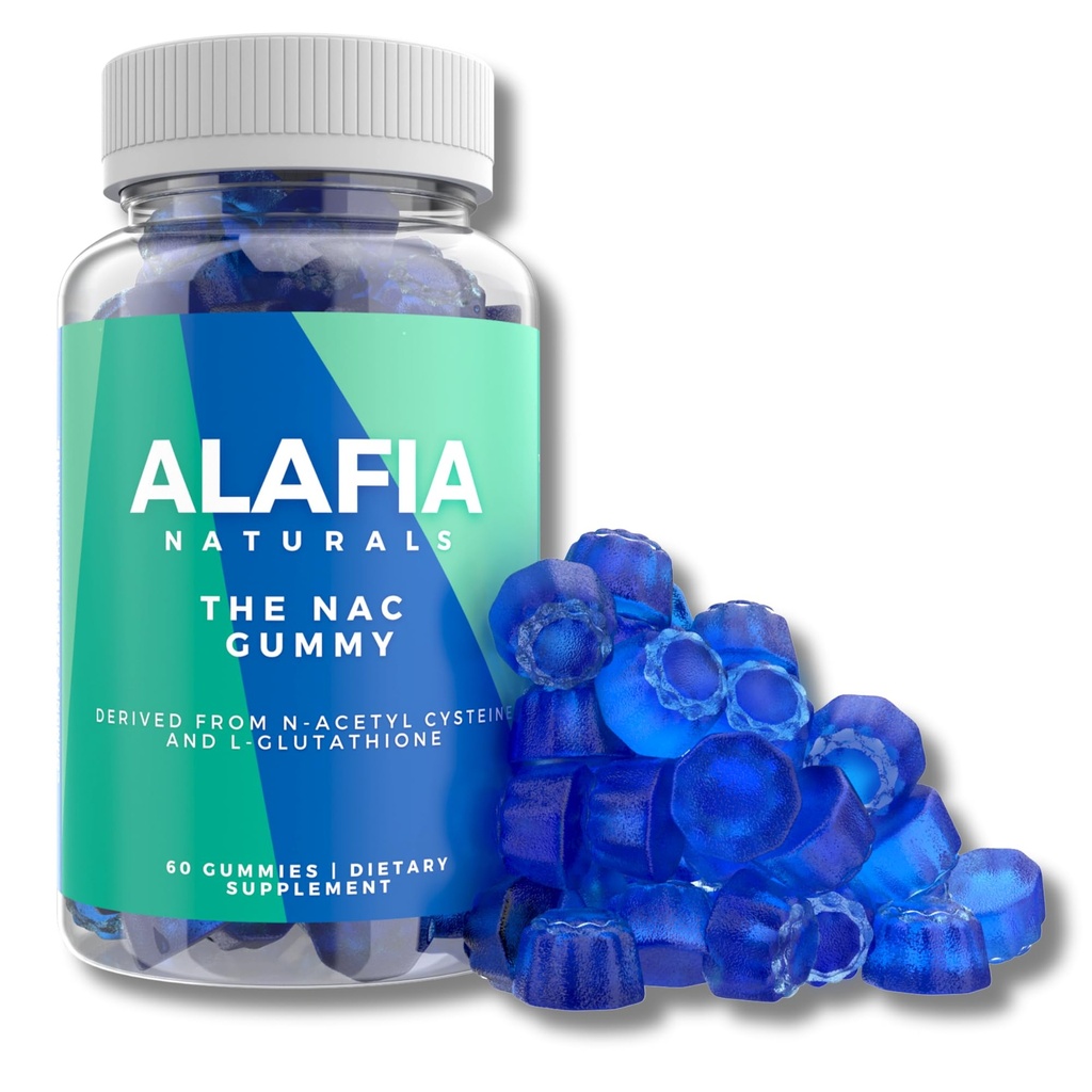 Sugar-Free NAC Gummies, NAC Supplement voor de ademhaling gezondheid, lever detox & reinigen, nieren, antioxidant ondersteuning, N-Acetyl Cysteine supplement MCT-Oil gecoat voor Absorptie Vegan 60ct