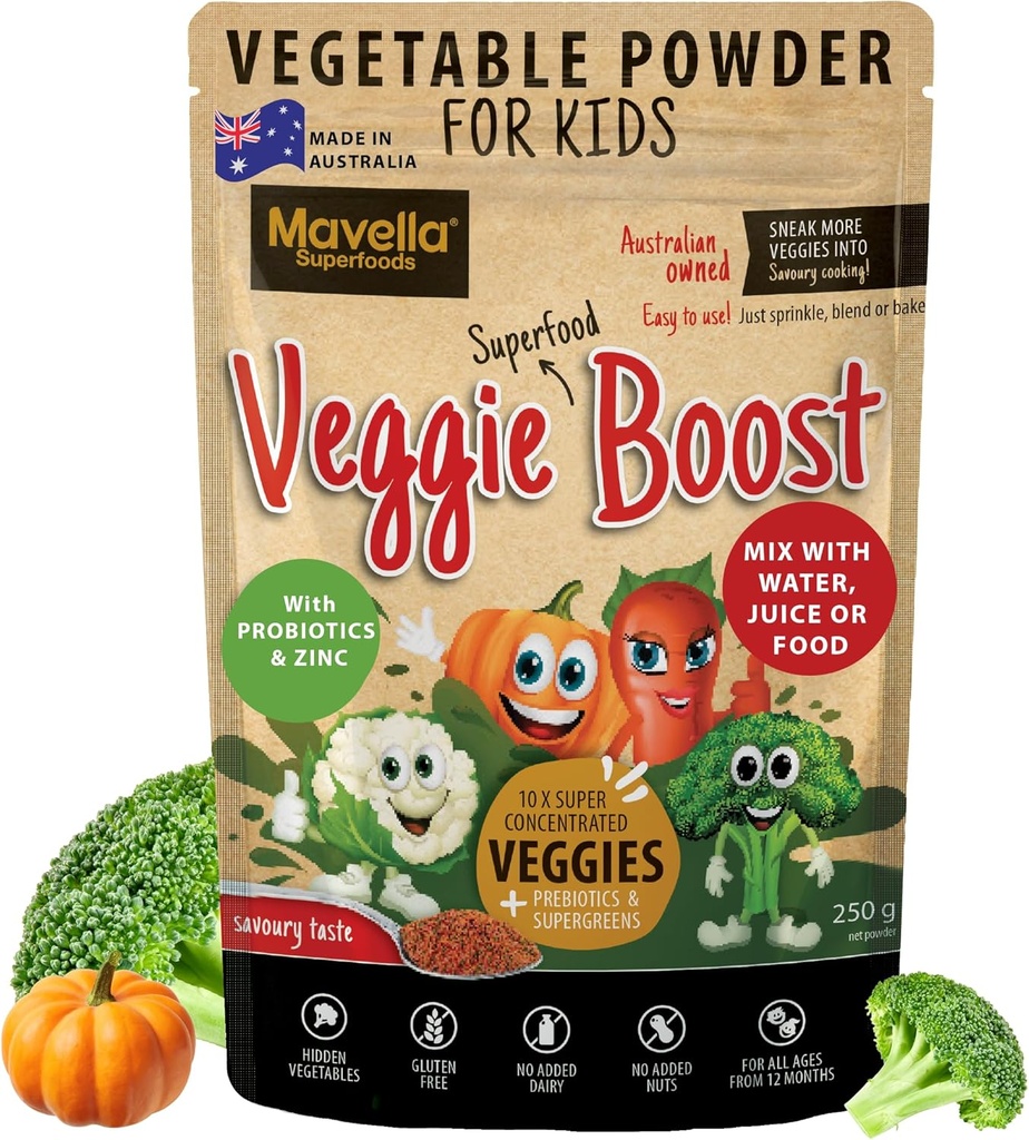 Poudre de légumes pour les enfants Veggie Boost Probiotiques fibres Super Greens Pois Protéines Supplément nutritif Saveur 8,82oz(250g)