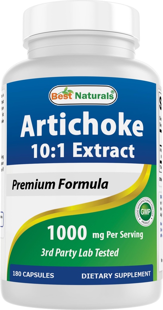 Meilleur extrait d'artichaut naturel 1000 mg par portion - 3e laboratoire party testé - 180 capsules