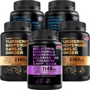 MEDCHOICE Sleep Melatonine (90ct), Kurkuma & Gember (240ct) en Nootropic Brain (120ct) Supplement Bundle - Wellness Trio for Brain, Sleep, & Immune Support - Vegan, Non-GMO, Glutenvrij
