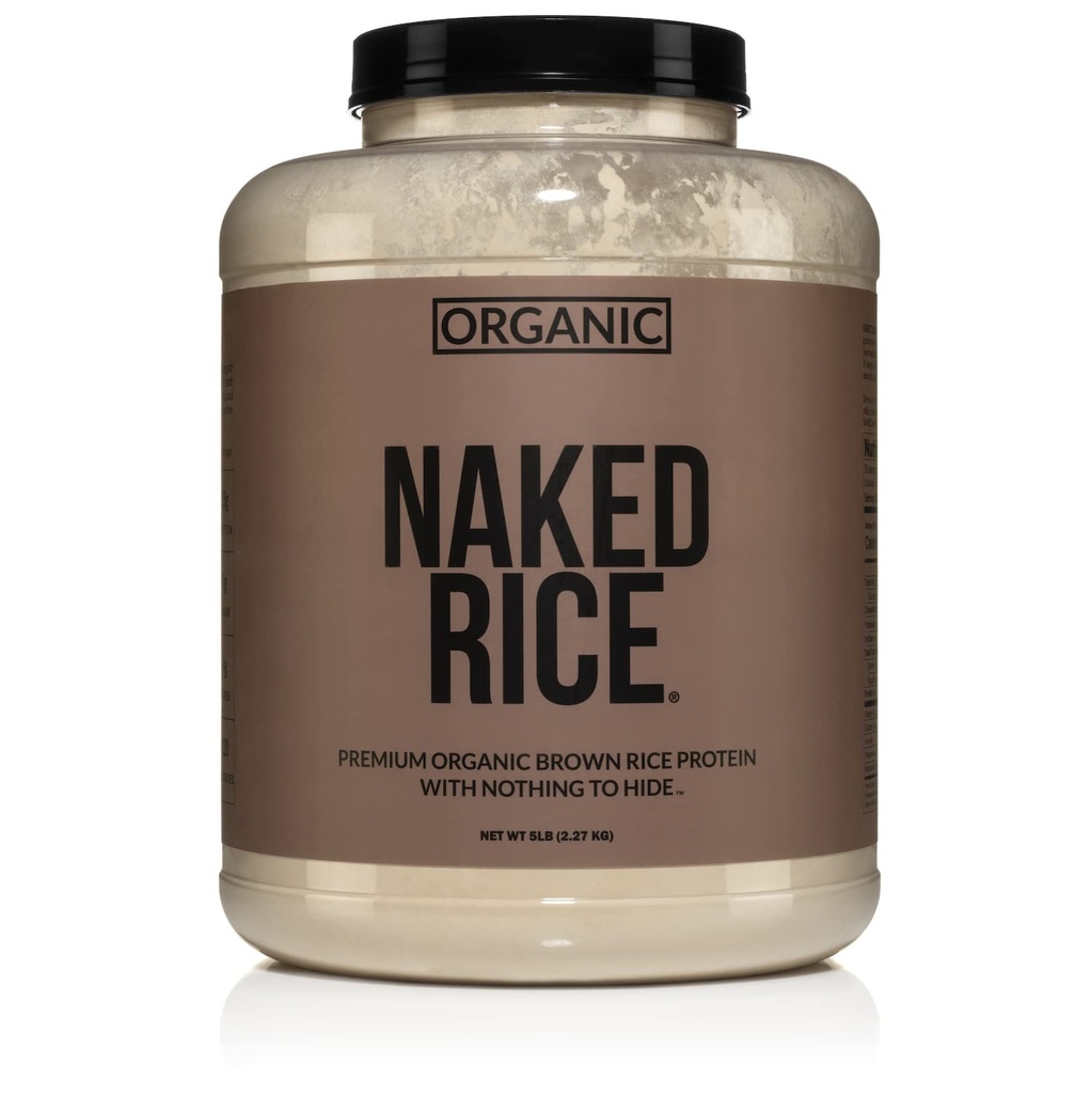 Riz nu - Poudre de protéines de riz brun biologique - Poudre de protéines végétaliennes - 5Lb en vrac, sans OGM, sans gluten et sans soja.