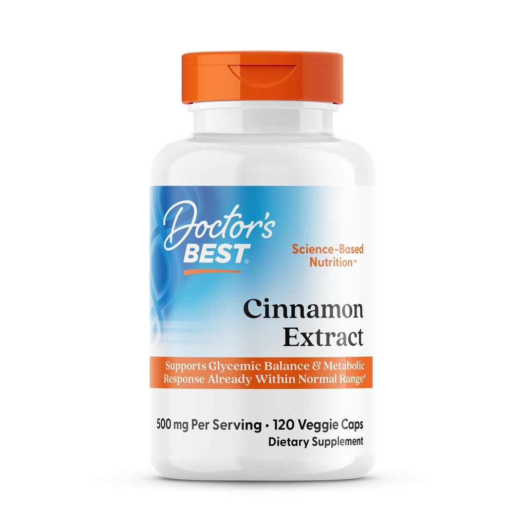 Meilleur extrait de cannelle de docteur avec CinSulin, supporte l'équilibre glycémique et la réponse métabolique déjà dans la gamme normale, non-OGM, sans gluten, sans soja, végan 120 capsules de légumes