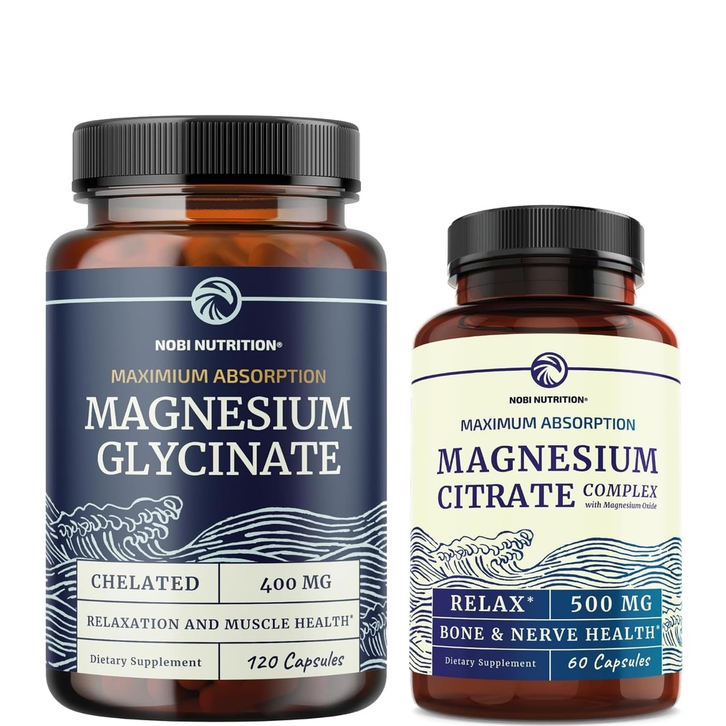 Magnesium Glycinate 400 mg (120ct) & Magnesium citraat 500 MG (60ct)