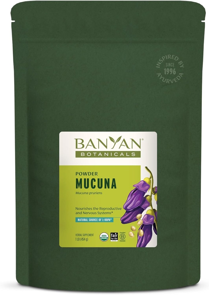 Banyan Botanicals Kapikacchu Powder, 1 Pond - USDA Organic - Mucuna pruriens - Natural Source of L-dopa