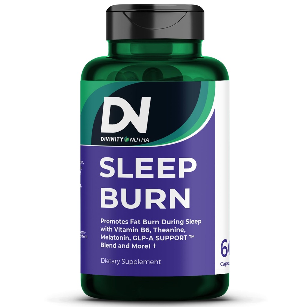 Slaap Burn Nacht tijd Fat Burner, Nacht Shred Fat Burner en natuurlijke slaap ondersteuning voor mannen en vrouwen,Metabolic Booster met vitamine B6,L-Theanine Melatonine Astragalus Ceylon Cinnamon Berberine 60ct