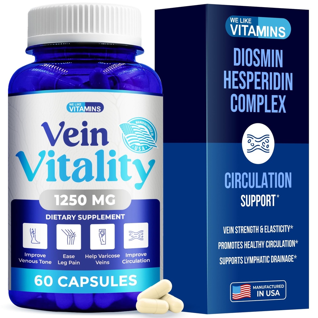Wij vinden vitamines Vein Vitality 1250mg Diosmin Hesperidin Complex voor Varicose Veins Behandeling, Horse Chestnut, Butchers Broom, Bioflavonoïden - Ondersteunt bloedcirculatie voor Leg Veins- 60 Capsules