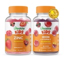 Levensvatbare Zink Kids + Iron & Vitamin C Kids, Gummies Bundle - Grote Proeverij, Vitamine Supplement, Glutenvrij, GGO-vrij, Kauwgom