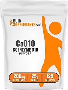 BulkSupplements.com Coenzyme Q10 Powder - Coenzyme Q10 200mg Supplement, Nutritional Supplement - Gluten Free, 200mg per Serving, 25g (0.88 oz) (Pack of 1)