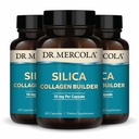 Dr Mercola Silica Collagen Builder - Supplément à base végétale pour soutenir la santé de la peau, des cheveux, des ongles et des os - Sans OGM, sans gluten et sans soja - 180 capsules (90 portions)