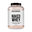 NAKED Strawberry Whey Protein - Toutes les herbes naturelles Poudre de protéines de lactosérum + Fraises séchées + Sucre de coco- 5 lb en vrac, sans OGM, sans soja, sans gluten.